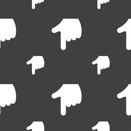 pointing hand icon sign. Seamless pattern on a gray background. illustrationの写真素材