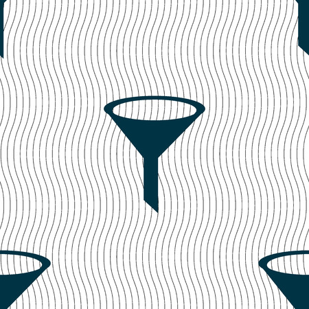 Funnel icon sign. Seamless pattern with geometric texture. illustrationの写真素材