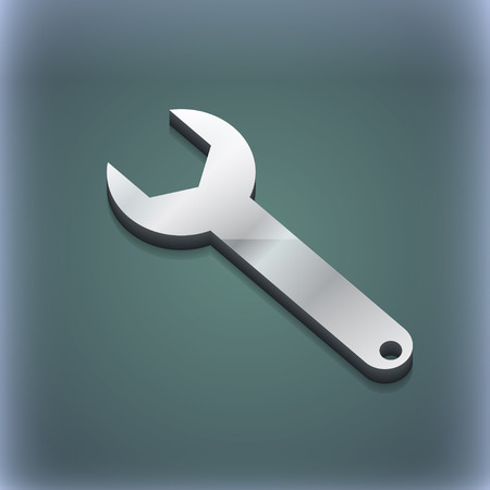 Wrench key icon symbol. 3D style. Trendy, modern design with space for your text illustration. Raster versionの写真素材