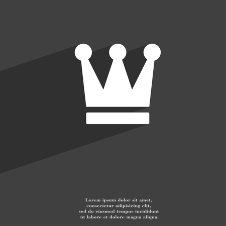 King, Crown icon symbol Flat modern web design with long shadow and space for your text. illustrationの写真素材