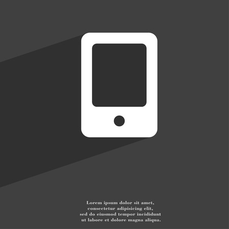 Tablet icon symbol Flat modern web design with long shadow and space for your text. illustrationの写真素材