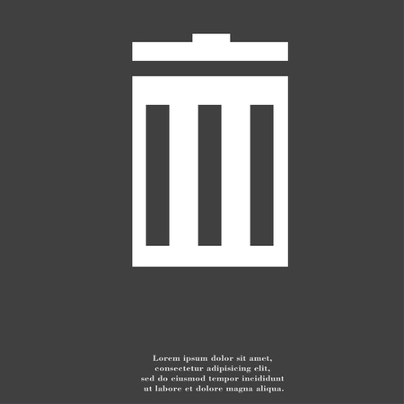 Recycle bin icon symbol Flat modern web design with long shadow and space for your text. illustrationの写真素材