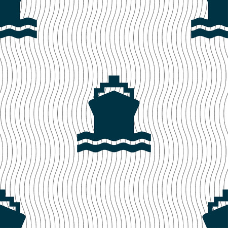 ship icon sign. Seamless pattern with geometric texture. illustrationの写真素材