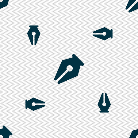 pencil icon sign. Seamless pattern with geometric texture. illustrationの写真素材