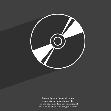 Cd, DVD, compact disk, blue ray icon symbol Flat modern web design with long shadow and space for your text. illustrationの写真素材