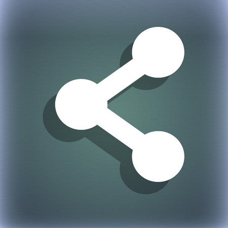 Share icon symbol on the blue-green abstract background with shadow and space for your text. illustrationの写真素材