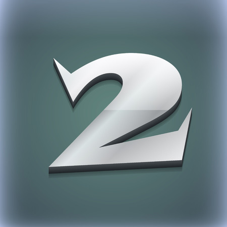 number two icon symbol. 3D style. Trendy, modern design with space for your text illustration. Raster versionの写真素材