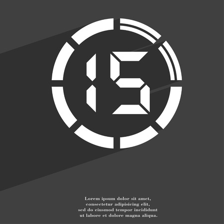 15 second stopwatch icon symbol Flat modern web design with long shadow and space for your text. illustrationの写真素材