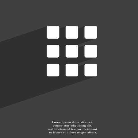 List menu, Content view options icon symbol Flat modern web design with long shadow and space for your text. illustrationの写真素材