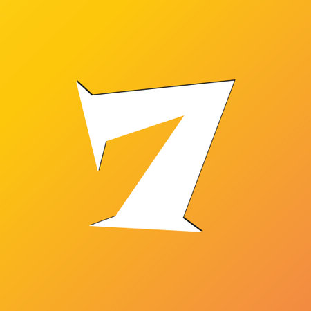 number seven icon symbol Flat modern web design with long shadow and space for your text....