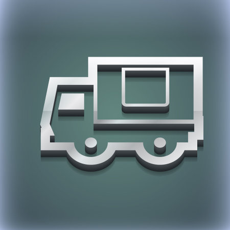 Delivery truck icon symbol. 3D style. Trendy, modern design with space for your text illustration. Raster versionの写真素材