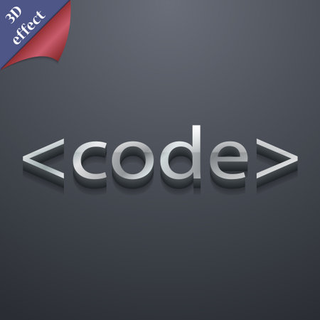 Code icon symbol. 3D style. Trendy, modern design with space for your text illustration. Rastrized copyの写真素材