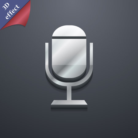 Microphone icon symbol. 3D style. Trendy, modern design with space for your text illustration. Rastrized copyの写真素材