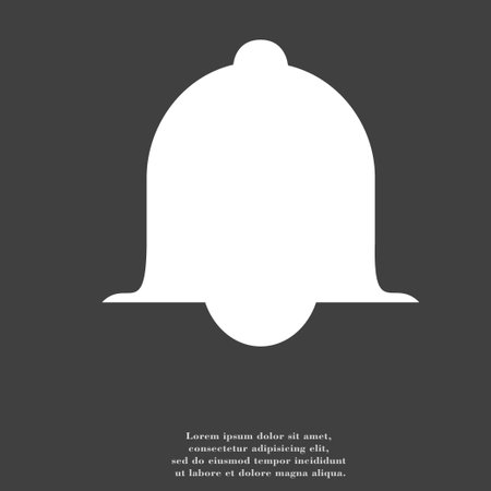 Alarm bell icon symbol Flat modern web design with long shadow and space for your text. illustrationの写真素材