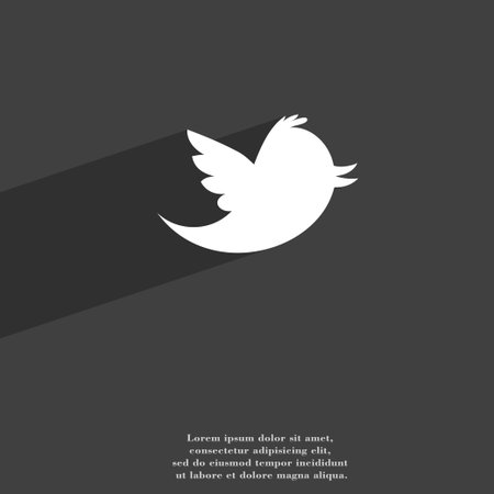 Social media, messages twitter retweet icon symbol Flat modern web design with long shadow and space for your text. illustrationの写真素材