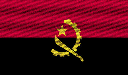 Flags of Angola on denim texture. Vector illustrationのイラスト素材