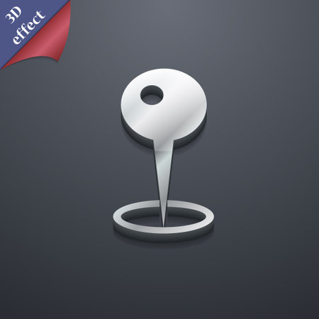 Map pointer icon symbol. 3D style. Trendy, modern design with space for your text Vector illustrationのイラスト素材
