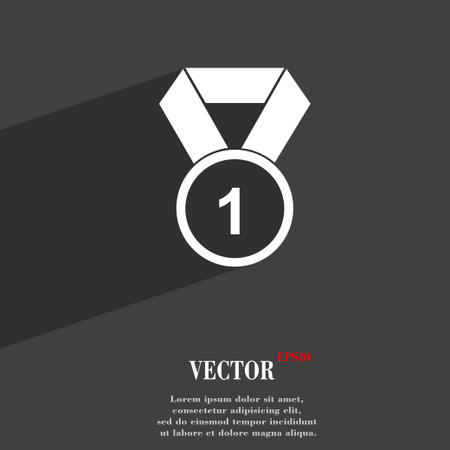 award medal symbol Flat modern web design with long shadow and space for your text. Vector illustrationのイラスト素材