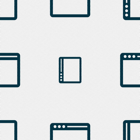 Simple Browser window icon sign. Seamless pattern with geometric texture. Vector illustrationのイラスト素材