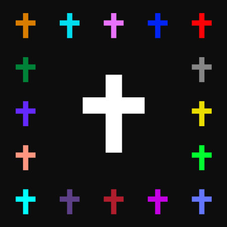 religious cross, Christian icon sign. Lots of colorful symbols for your design. illustrationの写真素材