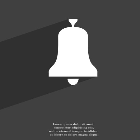 Alarm bell symbol Flat modern web design with long shadow and space for your text. illustrationの写真素材