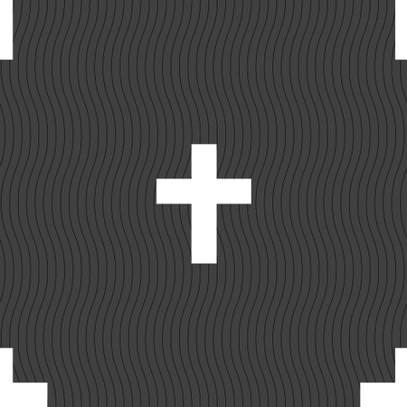 religious cross, Christian icon sign. Seamless pattern on a gray background. illustration