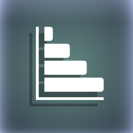 Infographic icon. On the blue-green abstract background with shadow and space for your text. illustrationの写真素材