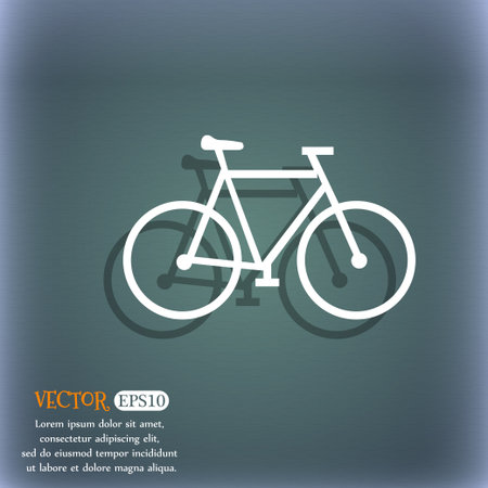bicycle icon. On the blue-green abstract background with shadow and space for your text. Vector illustrationのイラスト素材