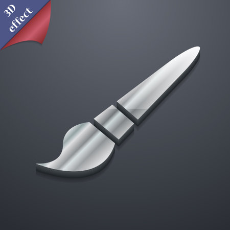brush icon symbol. 3D style. Trendy, modern design with space for your text Vector illustrationのイラスト素材