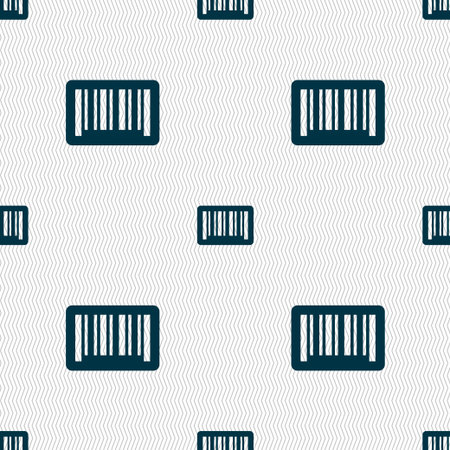 barcode icon sign. Seamless pattern with geometric texture. Vector illustrationのイラスト素材