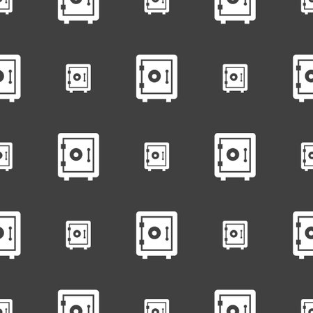 safe icon sign. Seamless pattern on a gray background. Vector illustrationのイラスト素材
