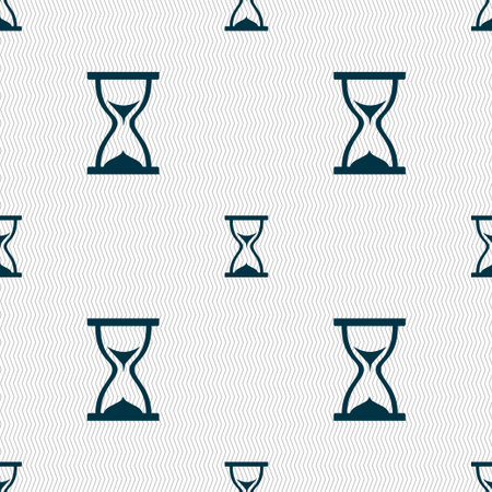 hourglass icon sign. Seamless pattern with geometric texture. Vector illustrationのイラスト素材