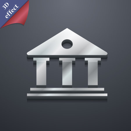 bank icon symbol. 3D style. Trendy, modern design with space for your text Vector illustrationのイラスト素材