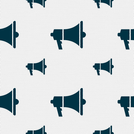 Gramophone web icon sign. Seamless pattern with geometric texture. Vector illustrationのイラスト素材