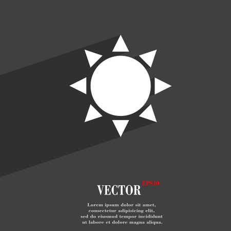 Sun symbol Flat modern web design with long shadow and space for your text. Vector illustrationのイラスト素材