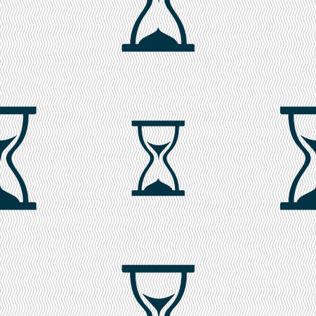 hourglass icon sign. Seamless pattern with geometric texture. Vector illustrationのイラスト素材