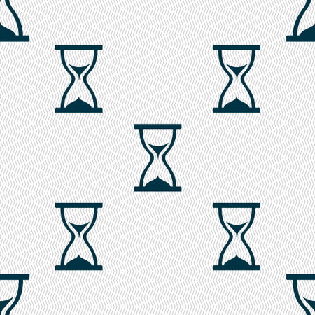 hourglass icon sign. Seamless pattern with geometric texture. Vector illustration