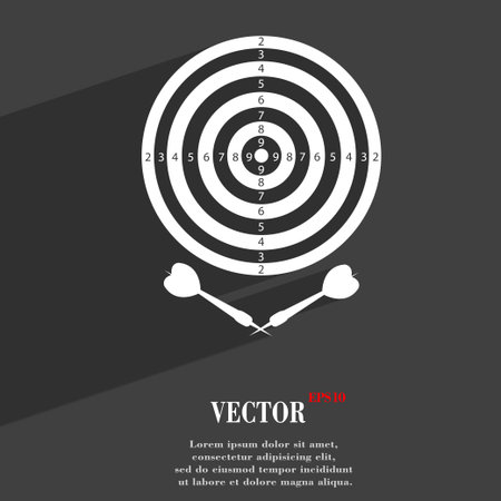 darts symbol Flat modern web design with long shadow and space for your text. Vector illustrationのイラスト素材