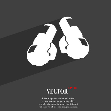boxing gloves symbol Flat modern web design with long shadow and space for your text. Vector illustrationのイラスト素材
