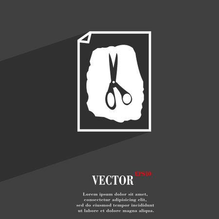 rock, scissors, paper poster symbol Flat modern web design with long shadow and space for your text. Vector illustrationのイラスト素材