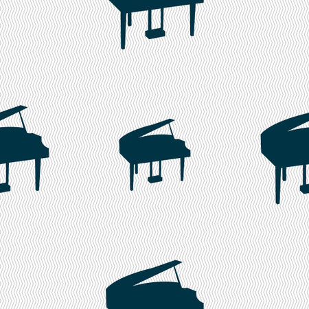 Grand piano icon sign. Seamless pattern with geometric texture. Vector illustrationのイラスト素材