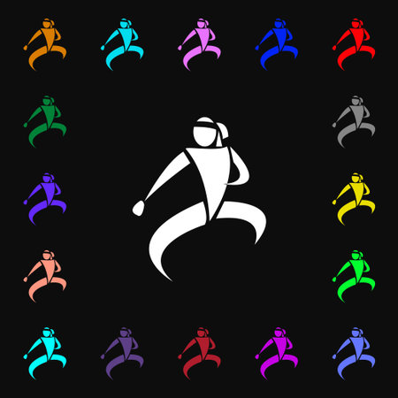 Karate kick icon sign. Lots of colorful symbols for your design. Vector illustrationのイラスト素材