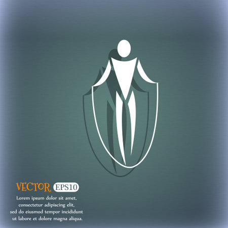 jump rope icon. On the blue-green abstract background with shadow and space for your text. Vector illustrationのイラスト素材