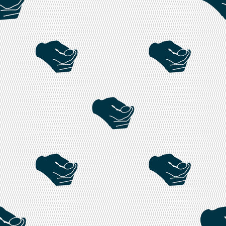decision making by chance with coin, heads or tails icon sign. Seamless pattern with geometric texture. Vector illustrationのイラスト素材