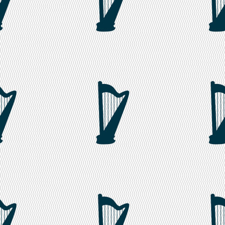 harp icon sign. Seamless pattern with geometric texture. Vector illustrationのイラスト素材