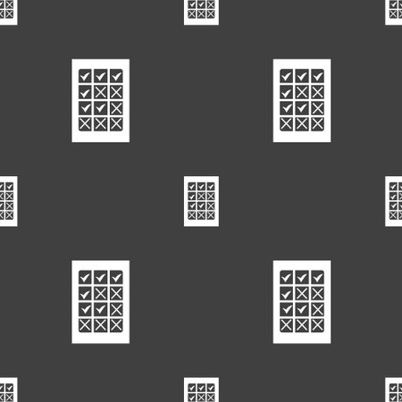 Bingo, lottery icon sign. Seamless pattern on a gray background. Vector illustrationのイラスト素材
