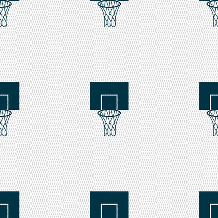 Basketball backboard icon sign. Seamless pattern with geometric texture. Vector illustrationのイラスト素材