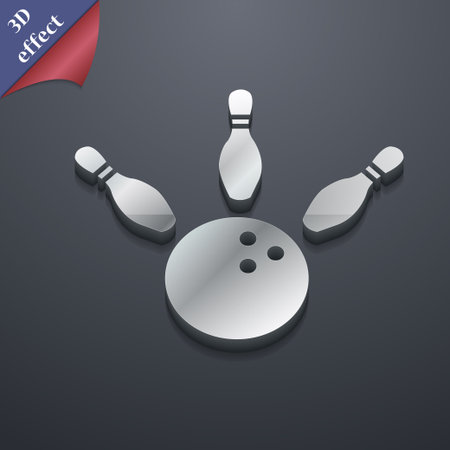 bowling icon symbol. 3D style. Trendy, modern design with space for your text Vector illustrationのイラスト素材