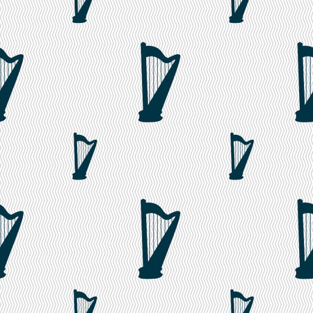 harp icon sign. Seamless pattern with geometric texture. Vector illustrationのイラスト素材