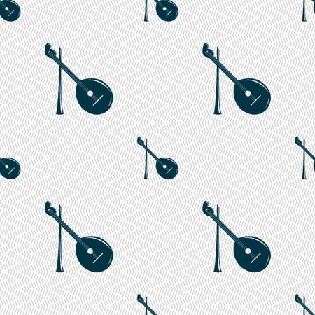 Balalaika icon sign. Seamless pattern with geometric texture. Vector illustrationのイラスト素材